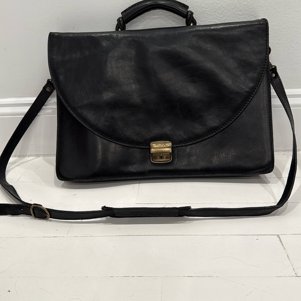 TUMI Leather Attaché In Black